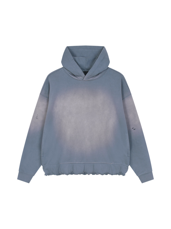 Unisex Sunfade Ripped Boxy Hoodie