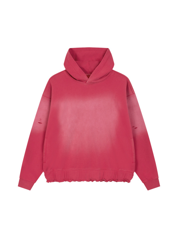 Unisex Sunfade Ripped Boxy Hoodie