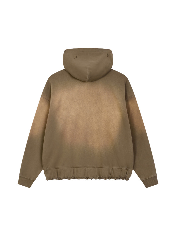Unisex Sunfade Ripped Boxy Hoodie