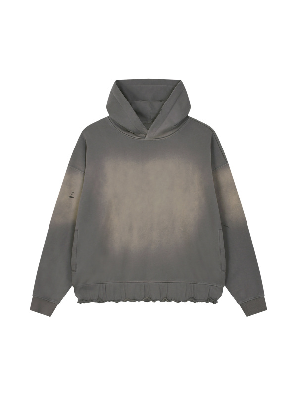 Unisex Sunfade Ripped Boxy Hoodie