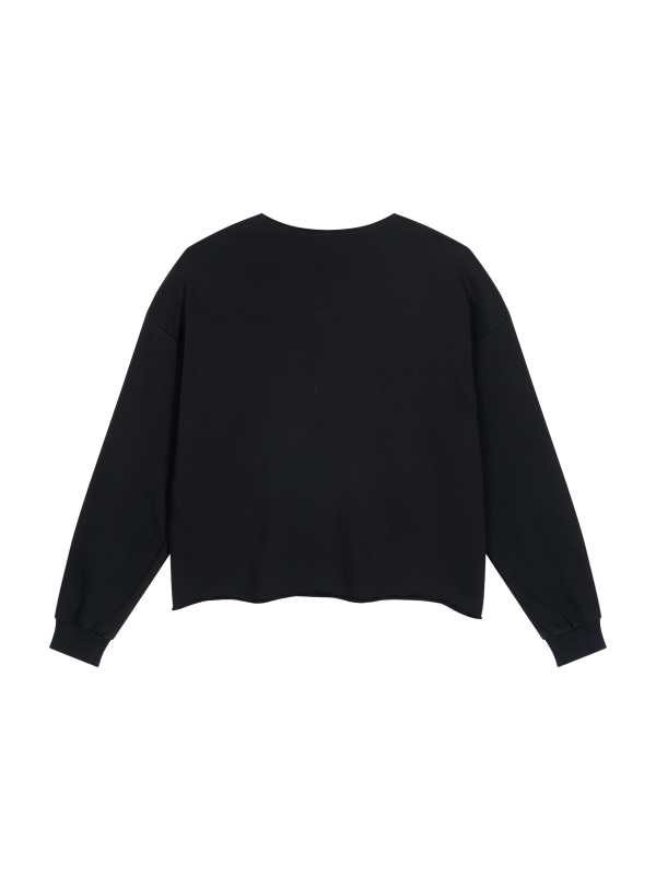 Unisex Paneled Raw Edge Boxy Sweatshirt