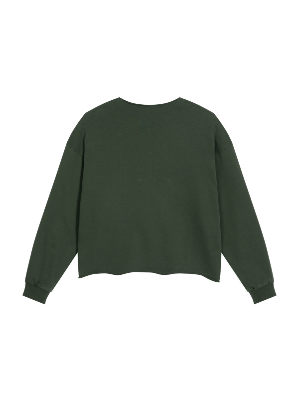 Unisex Paneled Raw Edge Boxy Sweatshirt