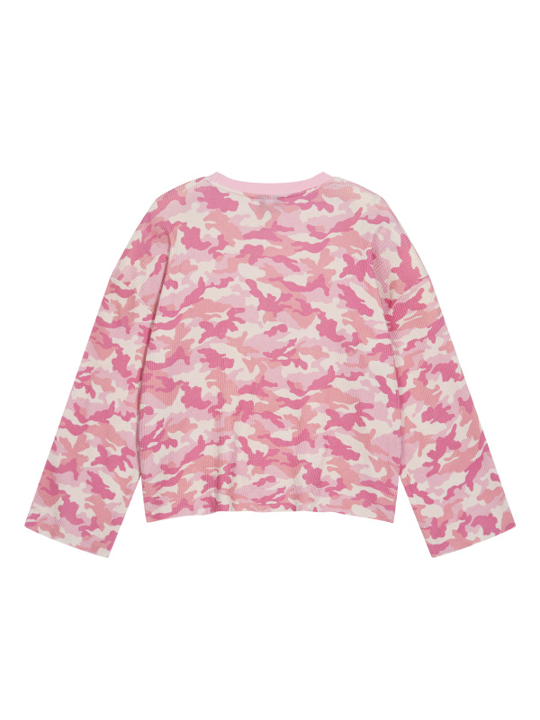 Unisex Camo Waffle Raw Edge T-Shirt