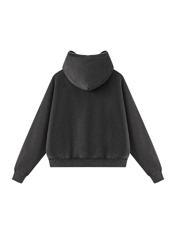 Unisex Vintage Wash Fleece Boxy Hoodie