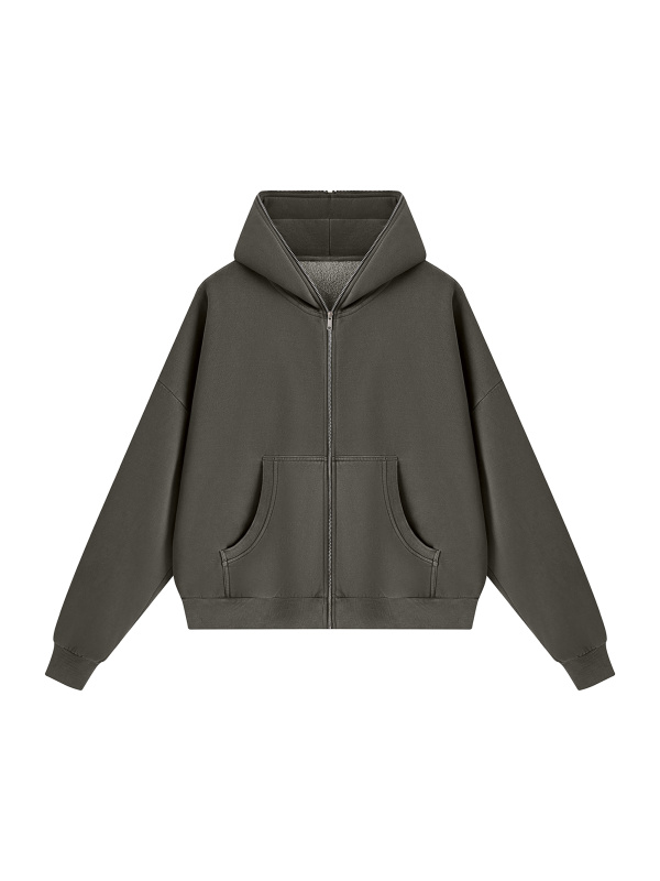 Unisex Vintage Wash Fleece Boxy Hoodie