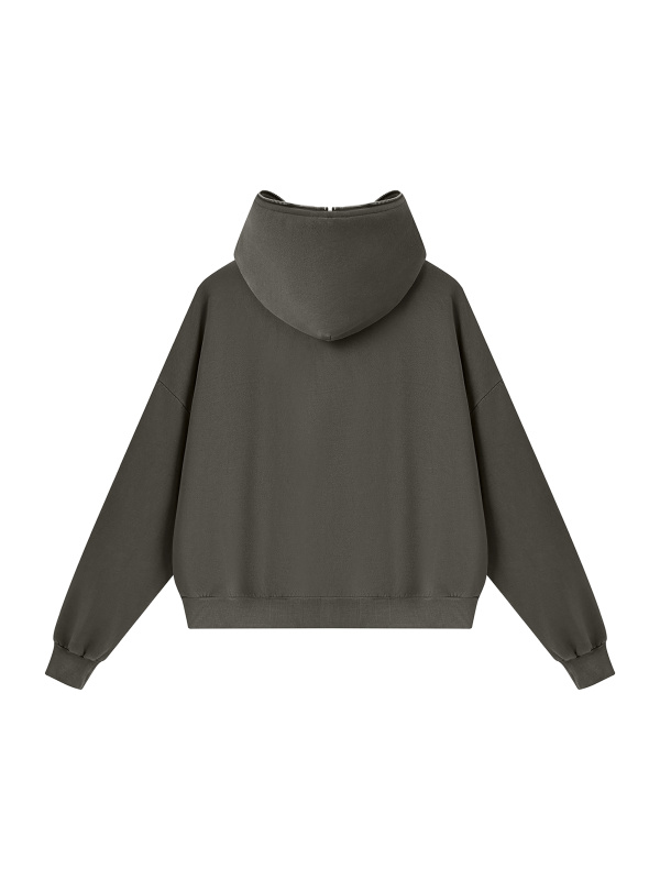 Unisex Vintage Wash Fleece Boxy Hoodie