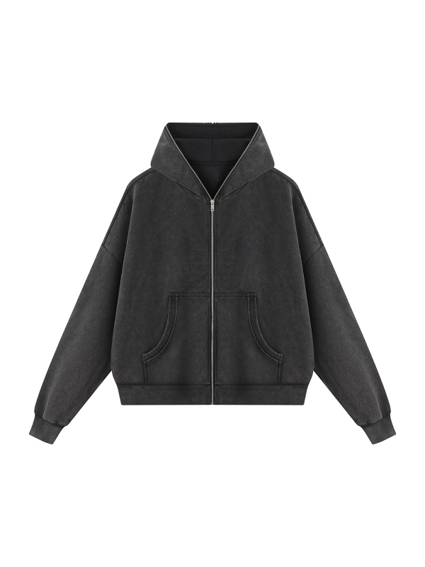 Unisex Vintage Wash Fleece Boxy Hoodie