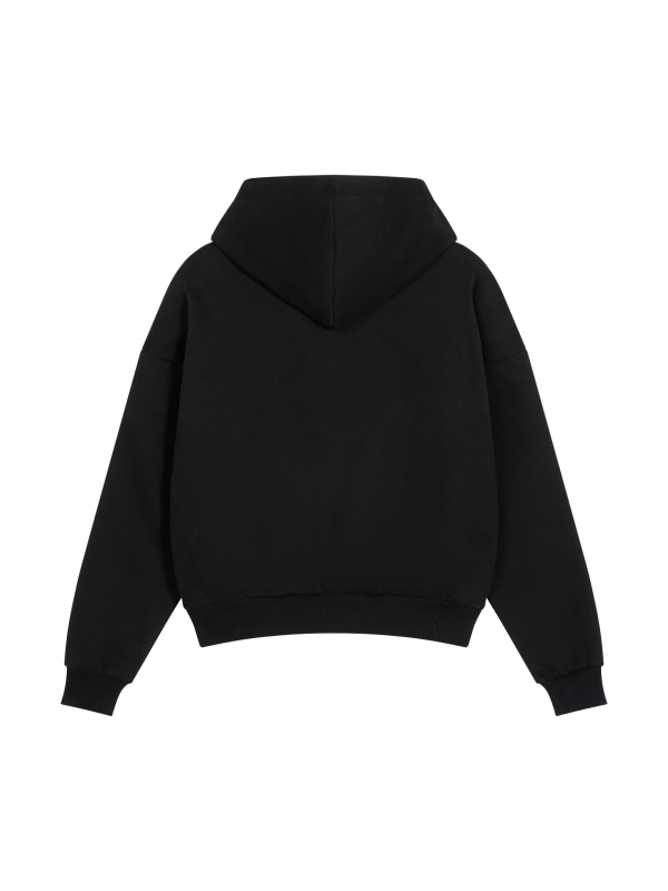 Unisex Boxy Fleece Piping Full Zip Hoodie