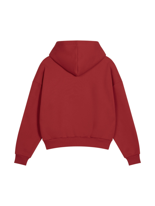 Unisex Boxy Fleece Piping Full Zip Hoodie
