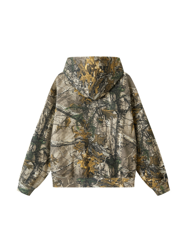 Unisex Waffle Tree Camo Boxy Hoodie