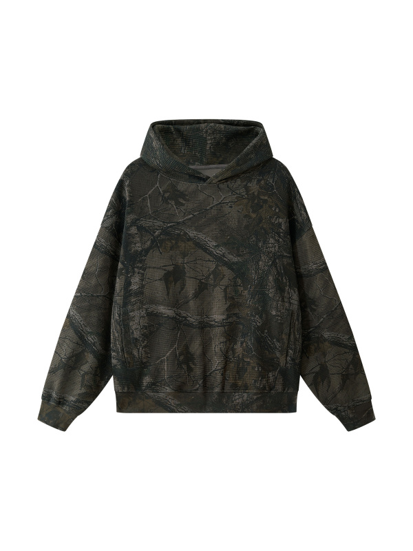 Unisex Waffle Tree Camo Boxy Hoodie