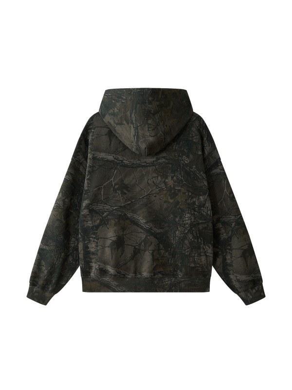 Unisex Waffle Tree Camo Boxy Hoodie