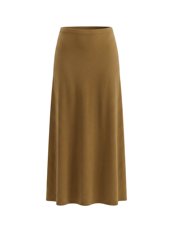 Women's Solid Color Knit Maxi Skirt
