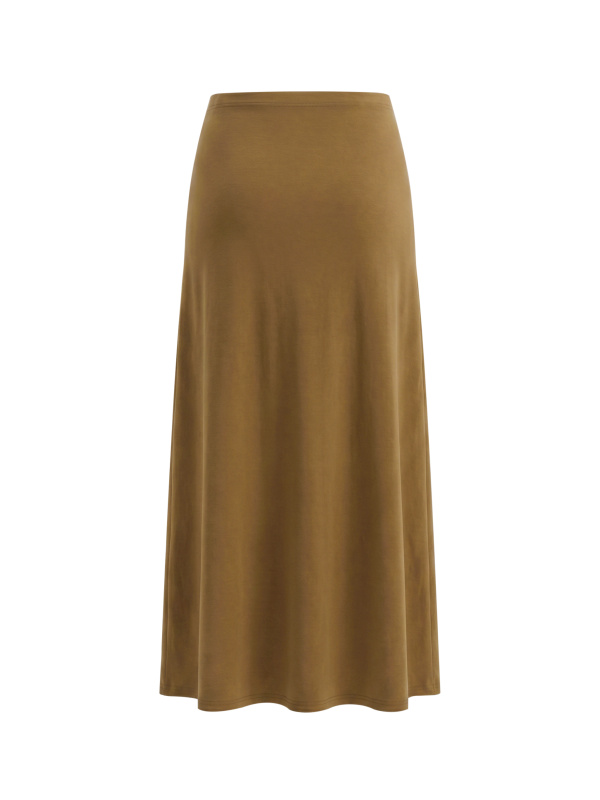 Women's Solid Color Knit Maxi Skirt