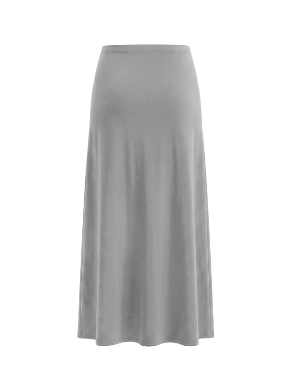 Women's Solid Color Knit Maxi Skirt