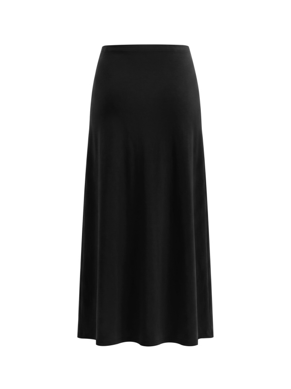 Women's Solid Color Knit Maxi Skirt