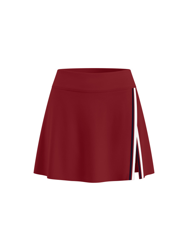 Women's A-Line Contrast Panel Slit Skirt