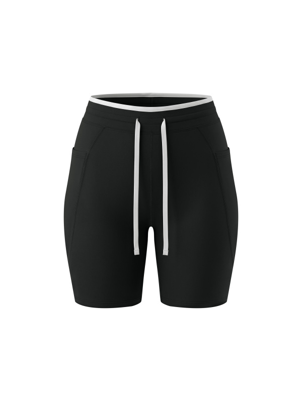 Women's High Rise Color Block Yoga Shorts