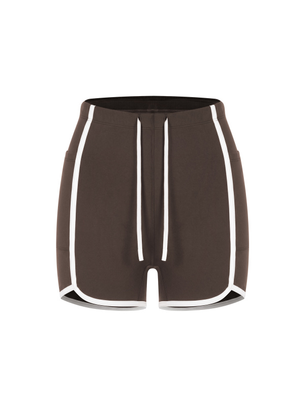 Women's High Rise Color Block Yoga Shorts