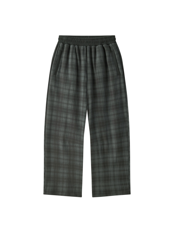 Unisex Plaid Straight Leg Pants