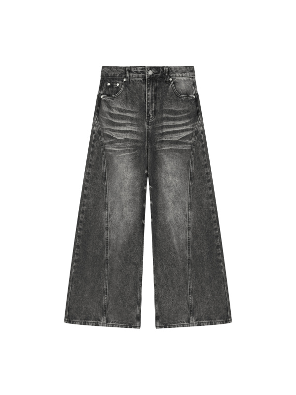 Women’s Vintage Wash Wide Leg Denim Jeans