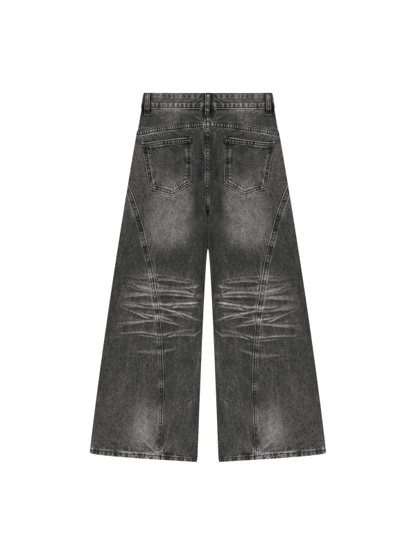 Women’s Vintage Wash Wide Leg Denim Jeans