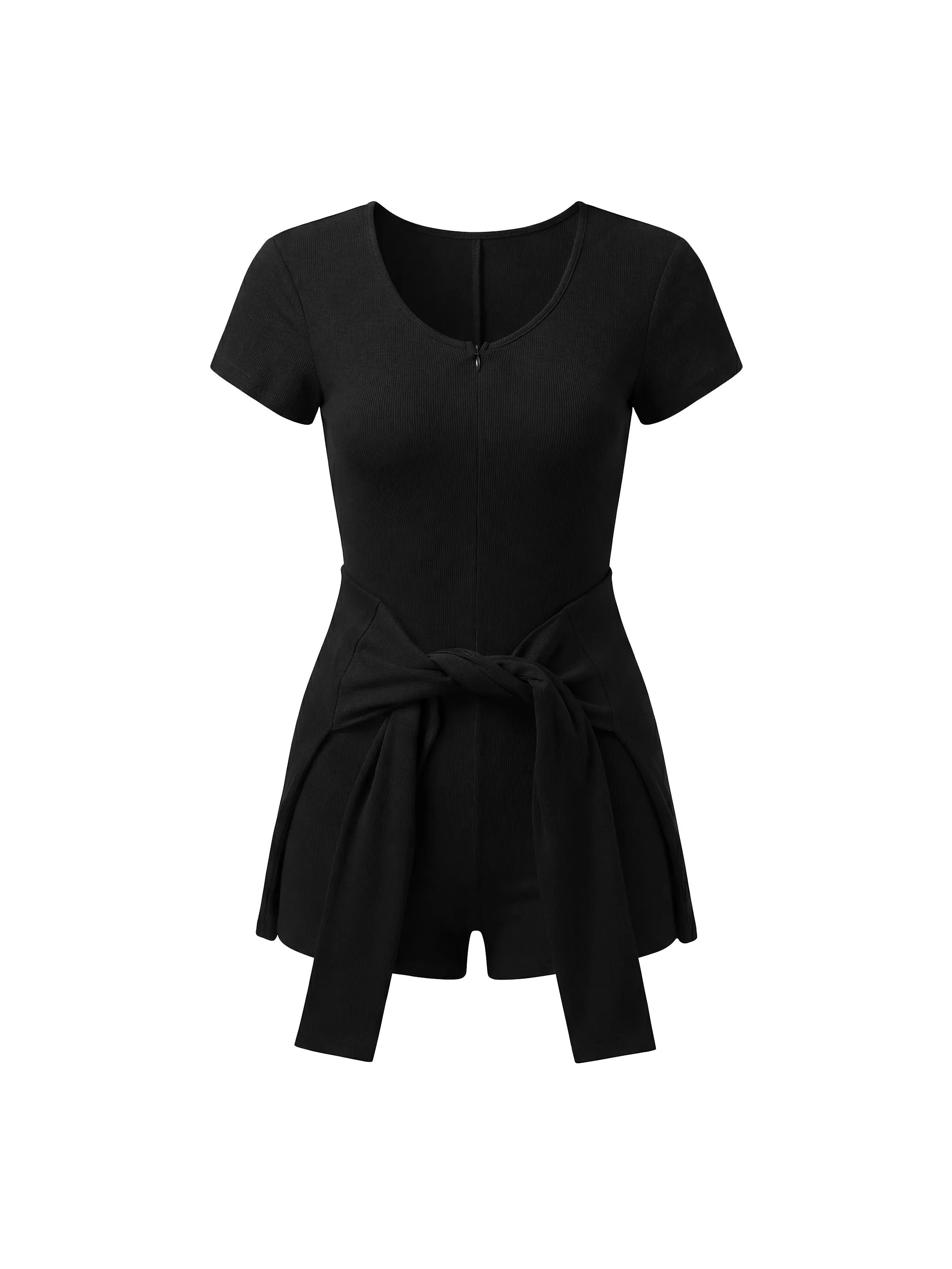 Women's Dual-Function Cape Tie-Waist Romper