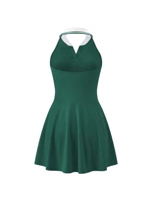 Women's Collared Halter A-Line Tennis Dress
