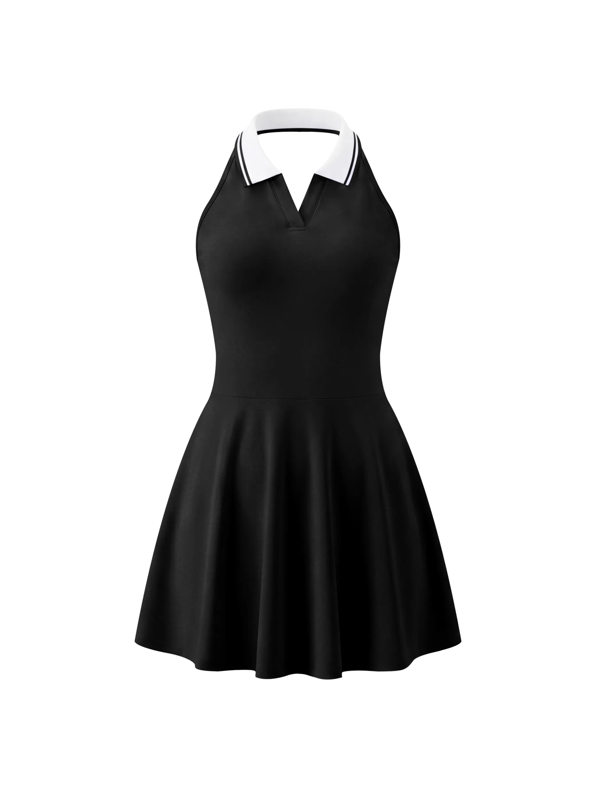 Women's Collared Halter A-Line Tennis Dress