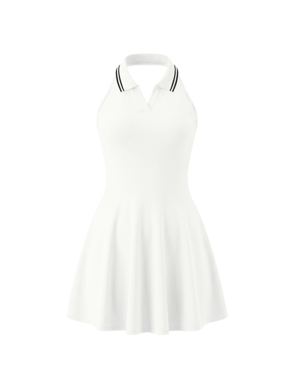 Women's Collared Halter A-Line Tennis Dress