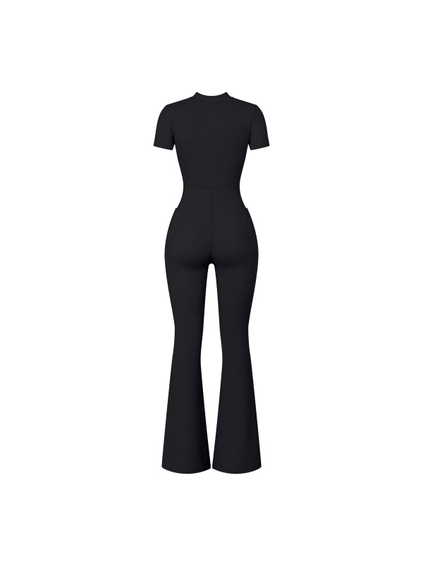 Women’s Tight Flared Leg Quarter-Zip Jumpsuit