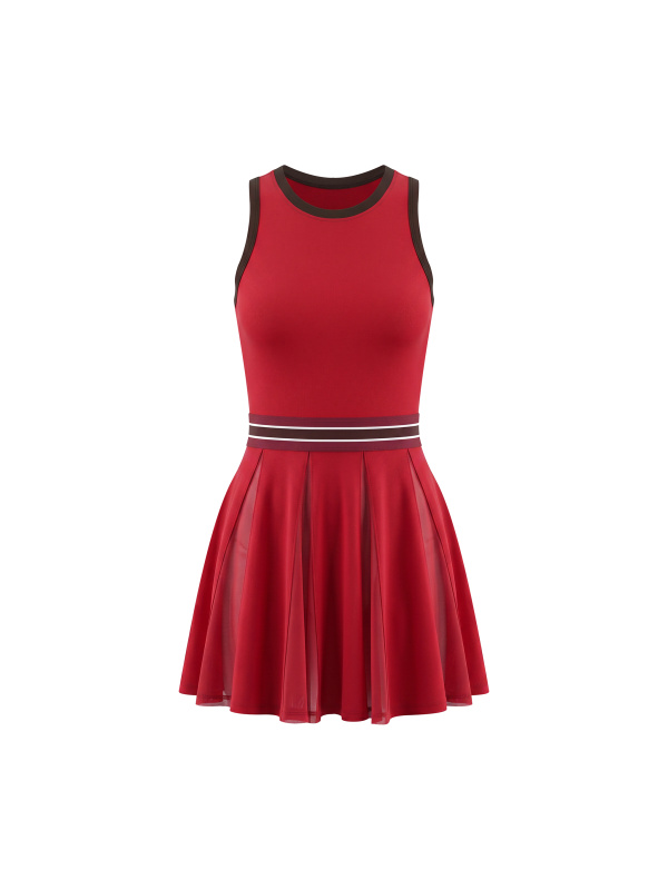 Women's Color Block A-Line Sleeveless Dress