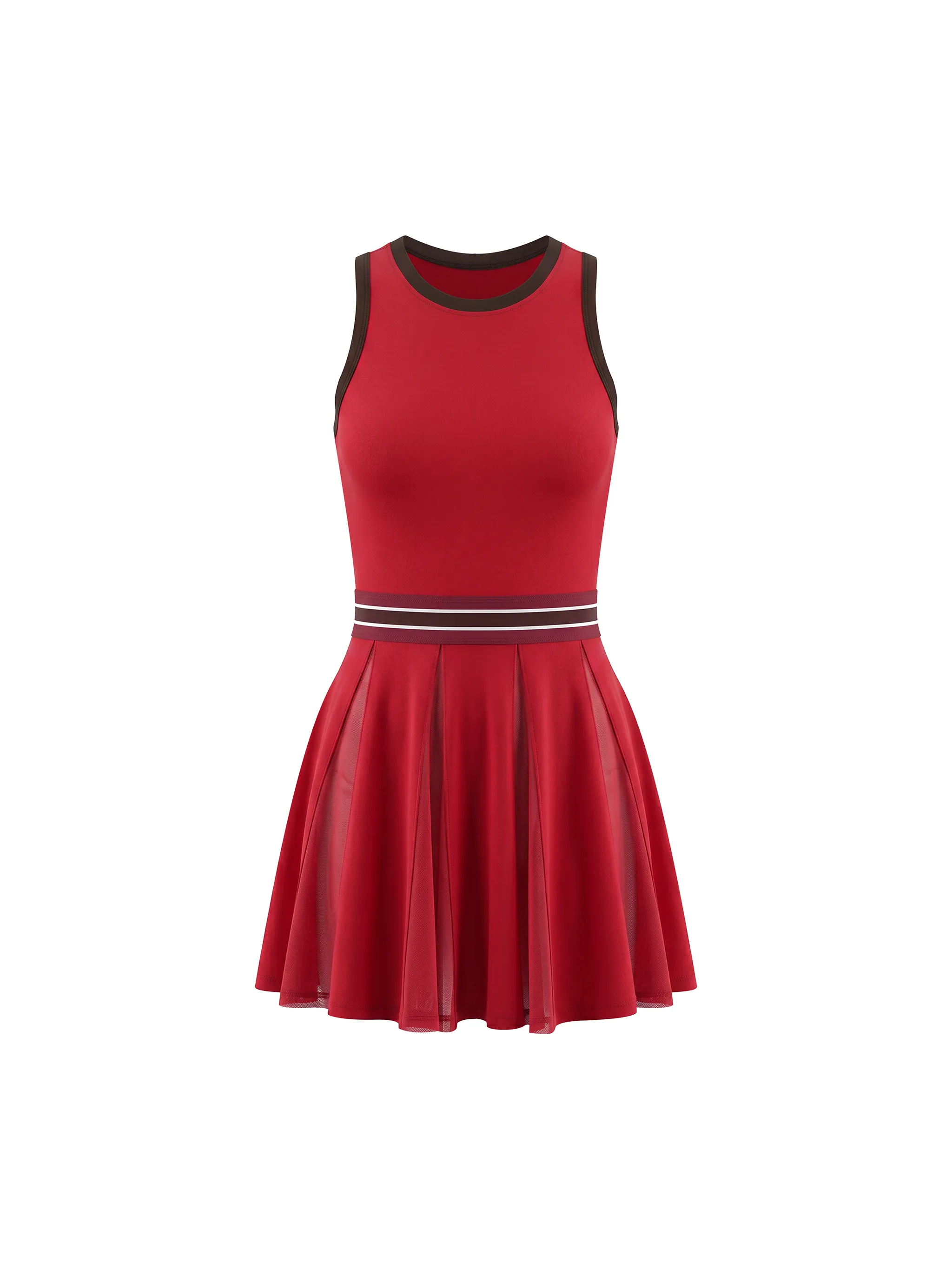 Women's Color Block A-Line Sleeveless Dress