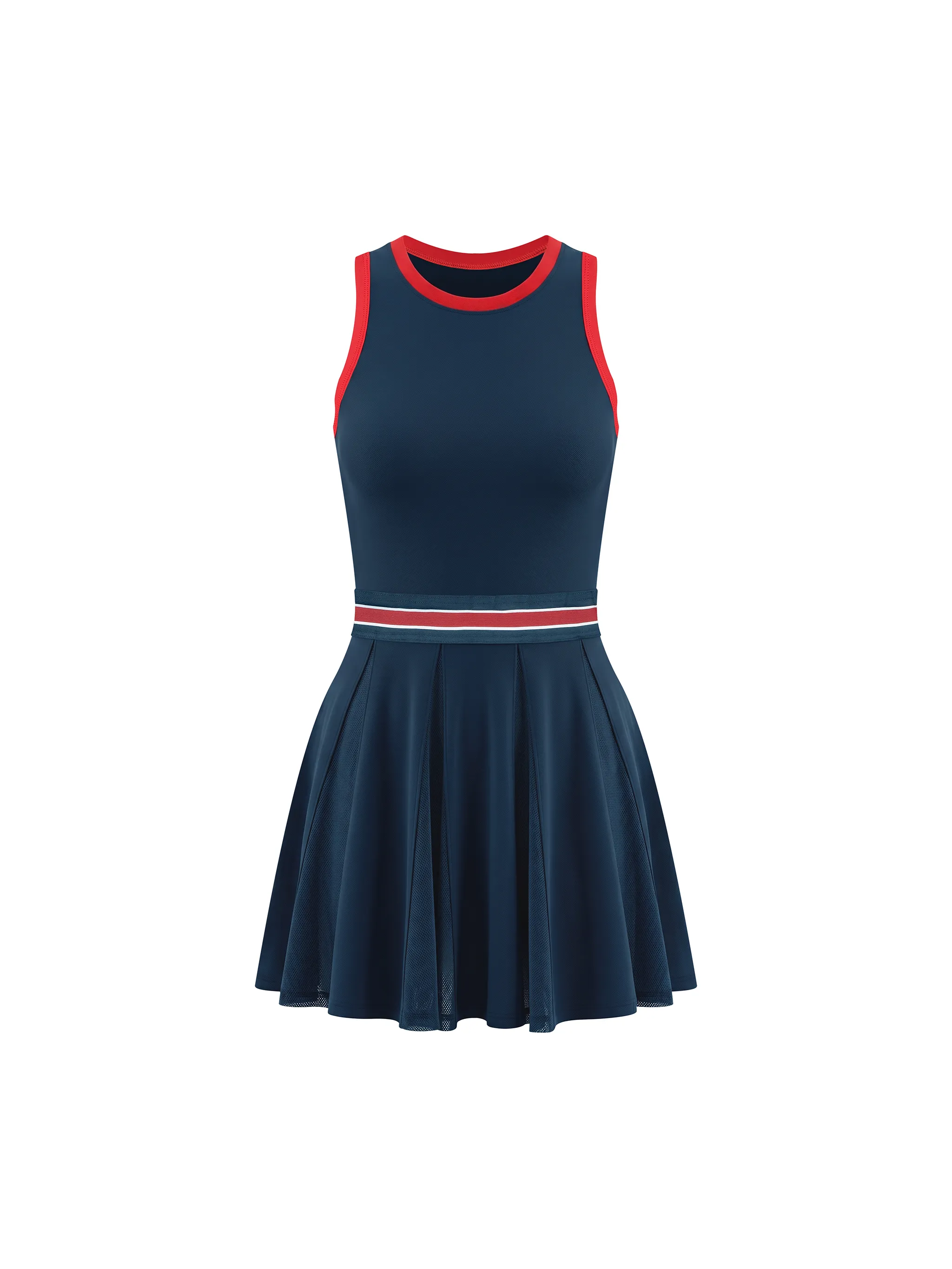 Women's Color Block A-Line Sleeveless Dress