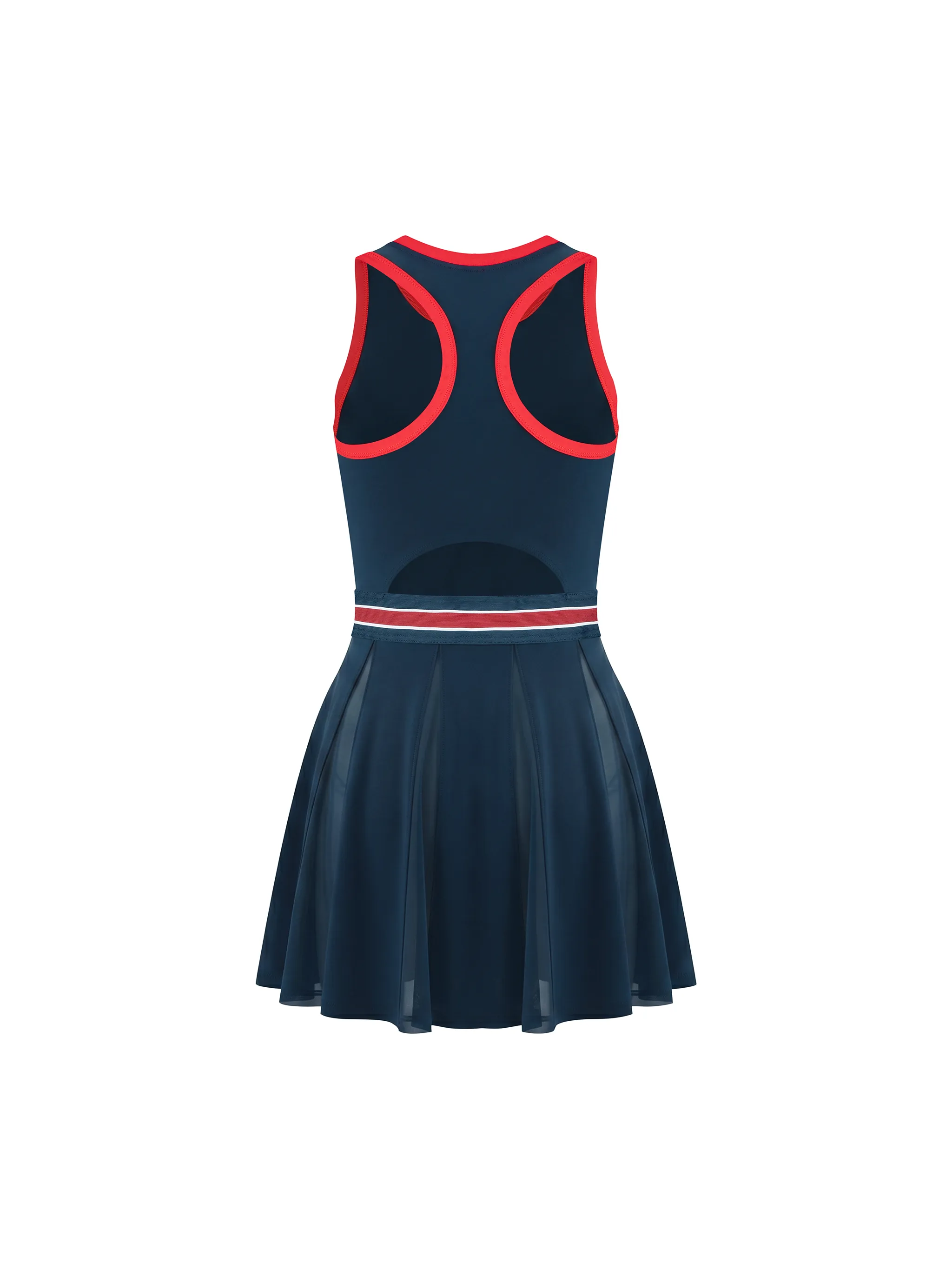 Women's Color Block A-Line Sleeveless Dress
