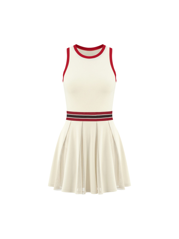 Women's Color Block A-Line Sleeveless Dress