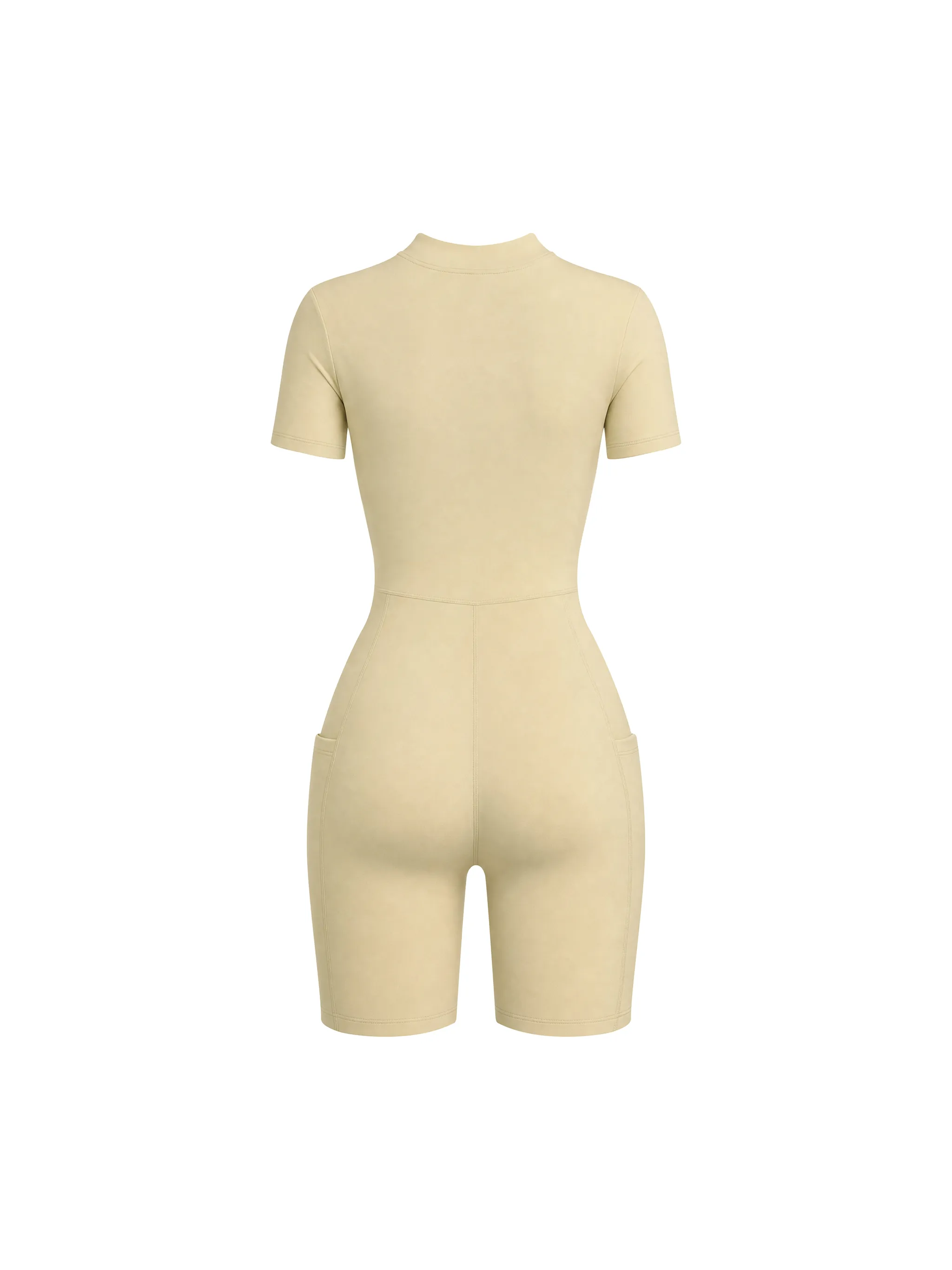 Women's Quarter-Zip Short Sleeve Romper