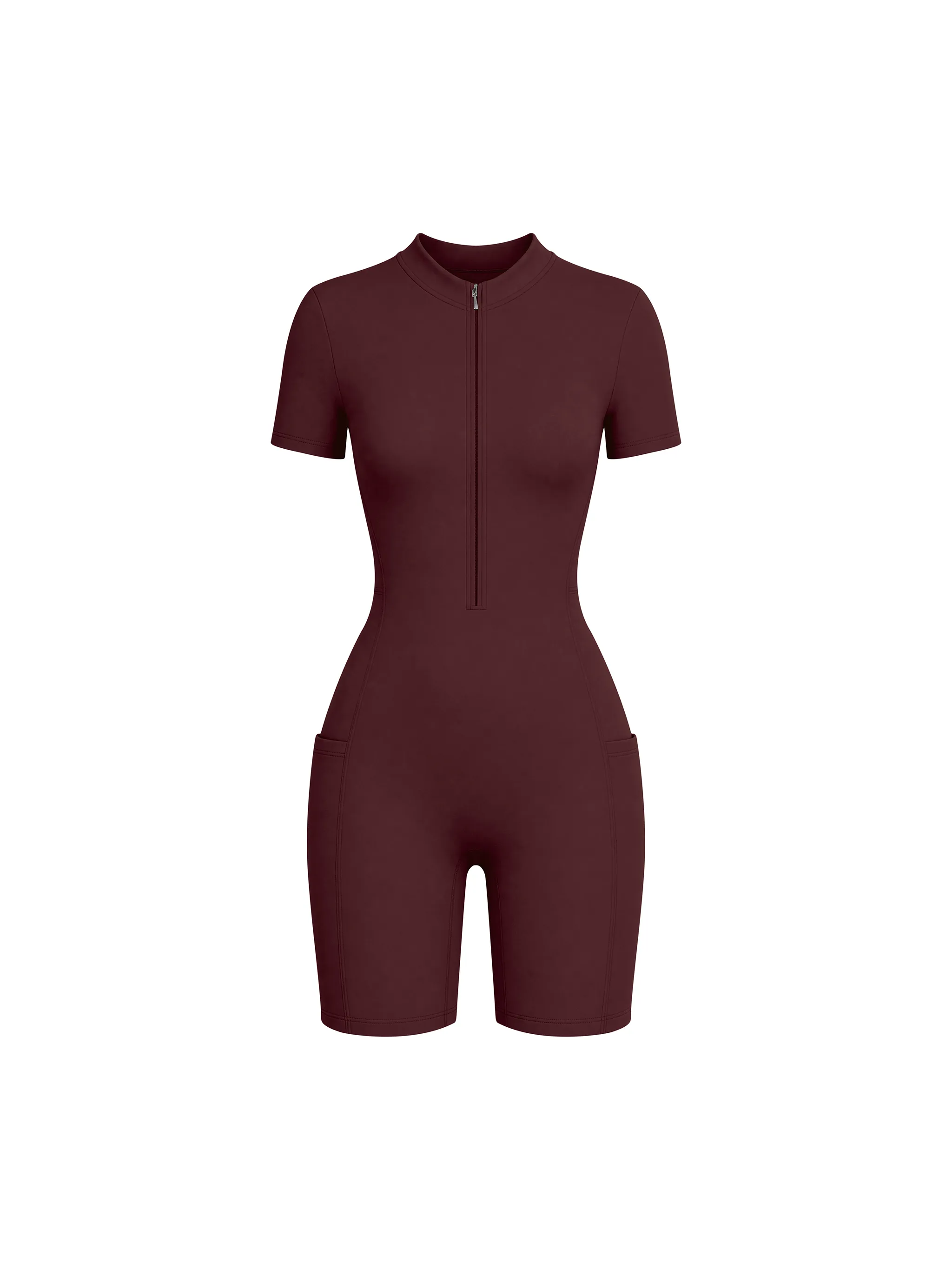 Women's Quarter-Zip Short Sleeve Romper