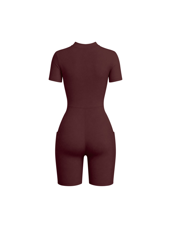 Women's Quarter-Zip Short Sleeve Romper