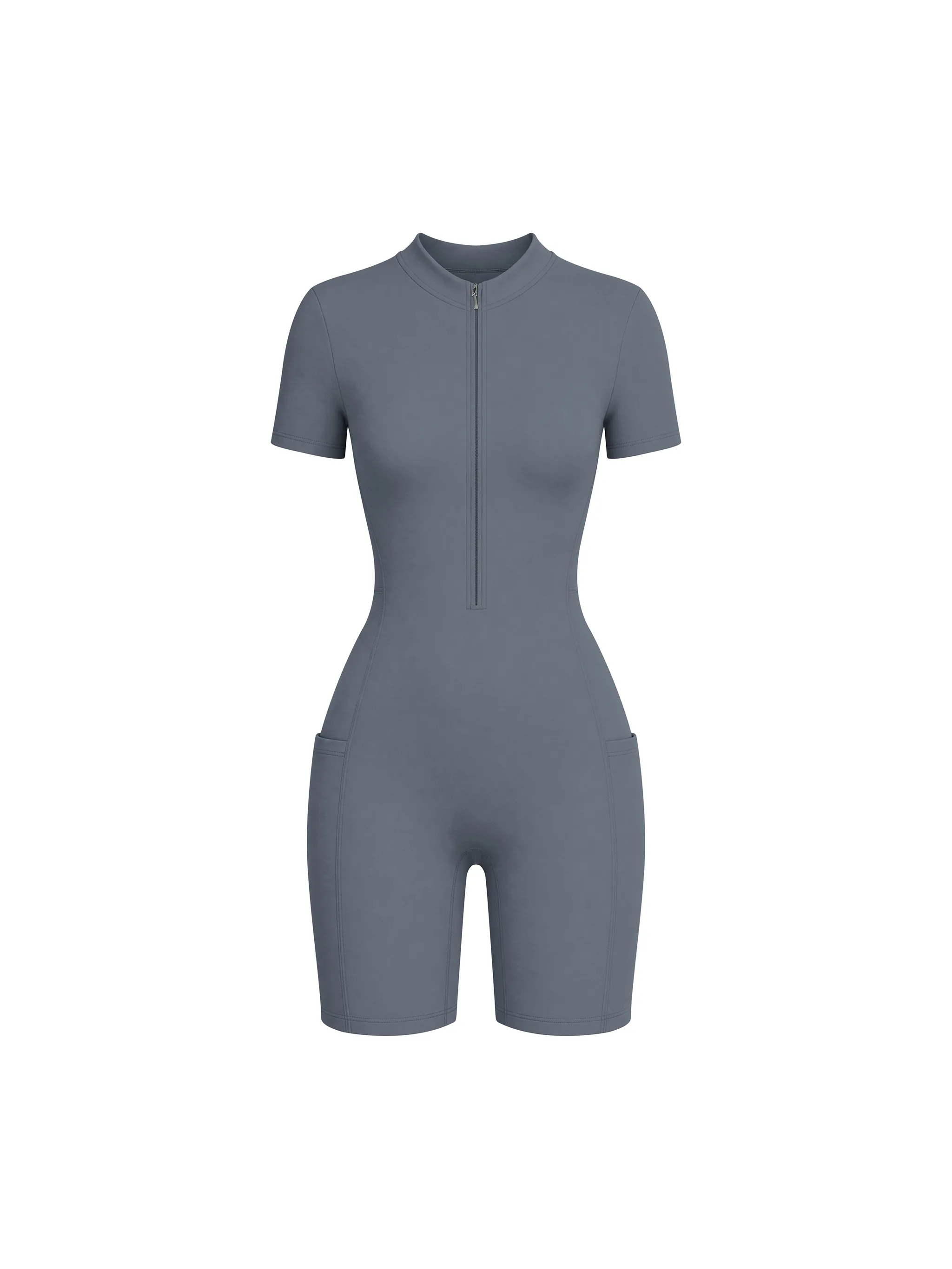 Women's Quarter-Zip Short Sleeve Romper