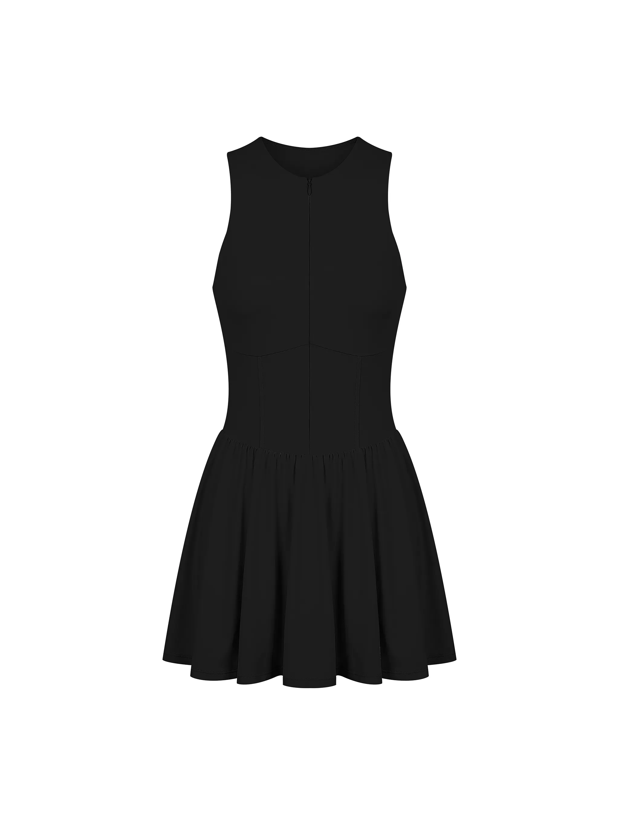 Women’s Ruched Sleeveless Full-Zip Dress
