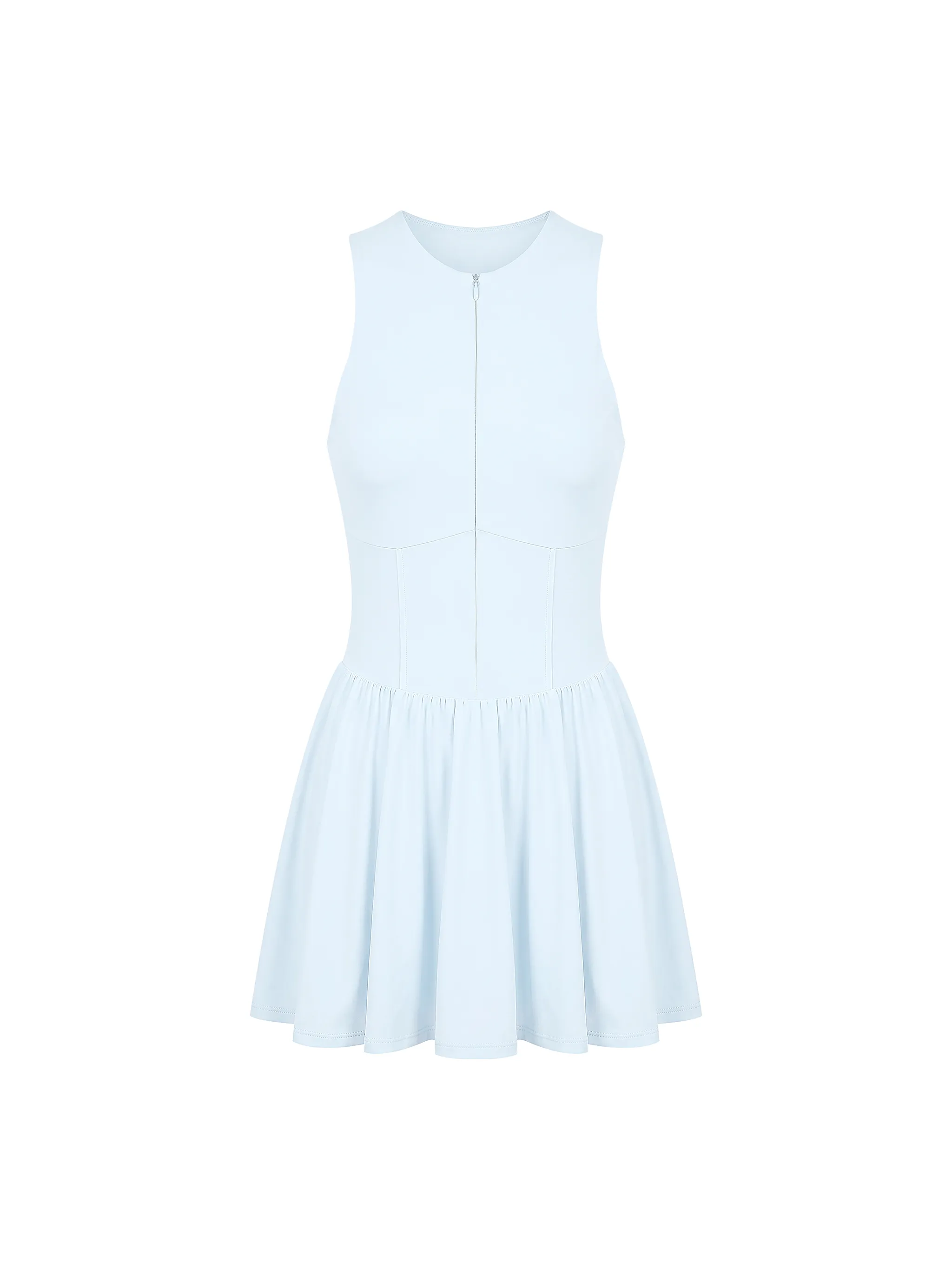 Women’s Ruched Sleeveless Full-Zip Dress