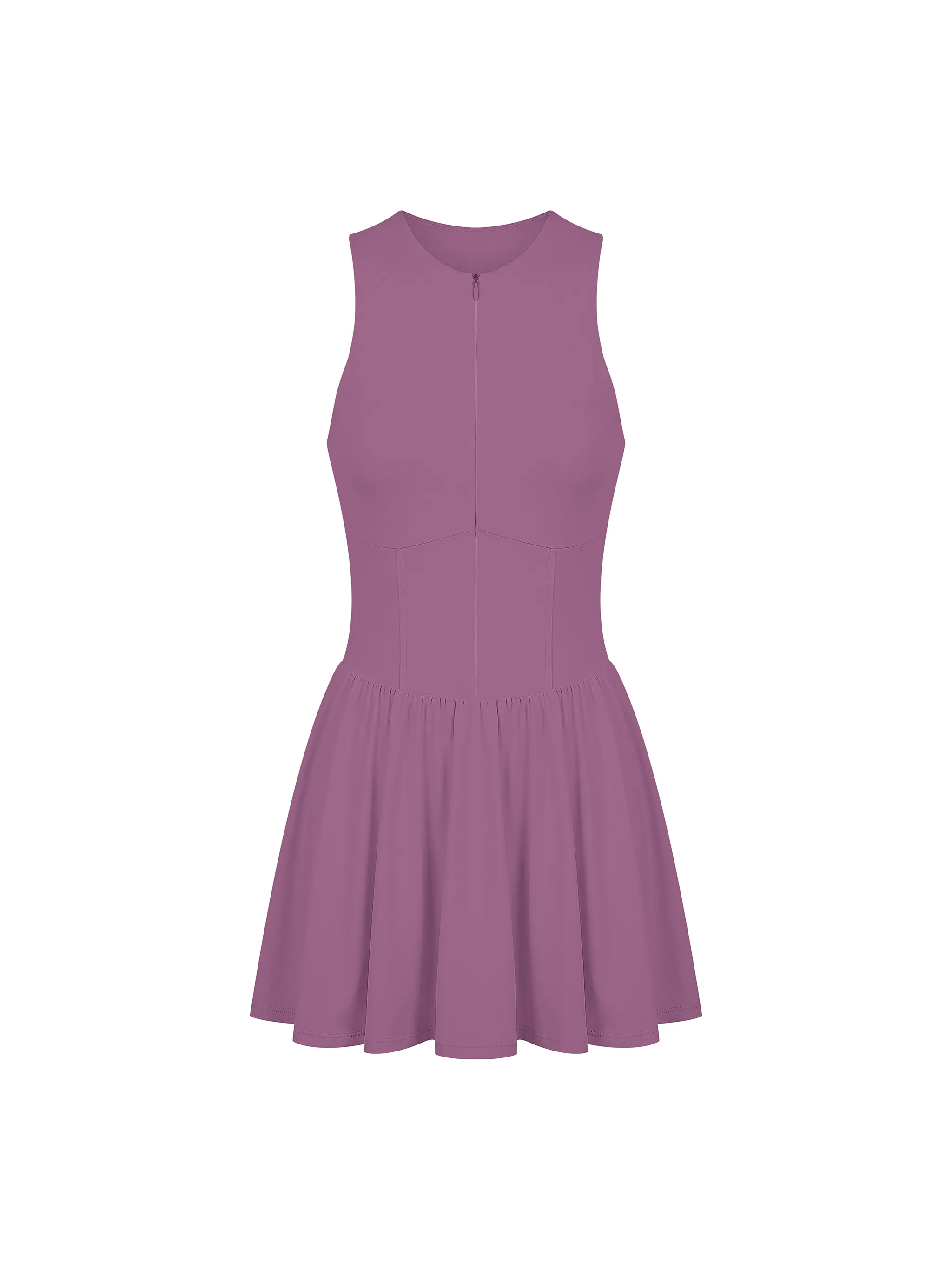 Women’s Ruched Sleeveless Full-Zip Dress
