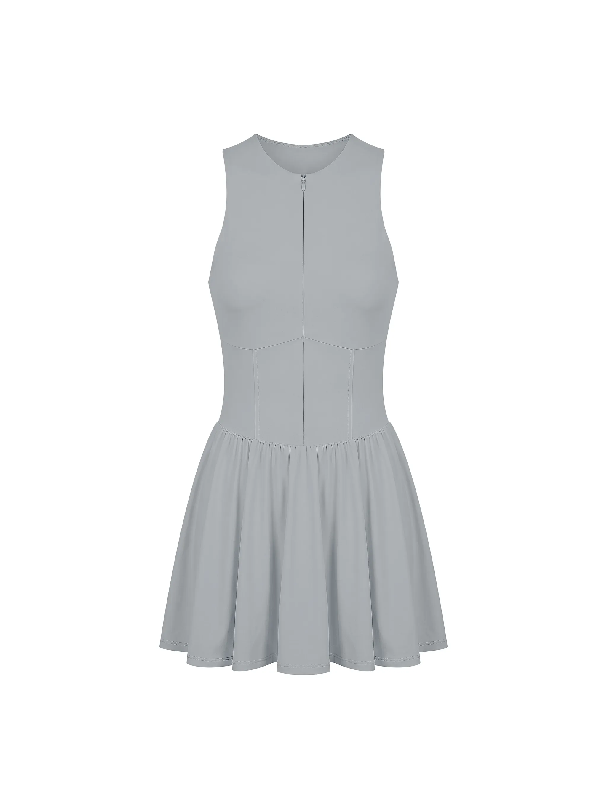 Women’s Ruched Sleeveless Full-Zip Dress