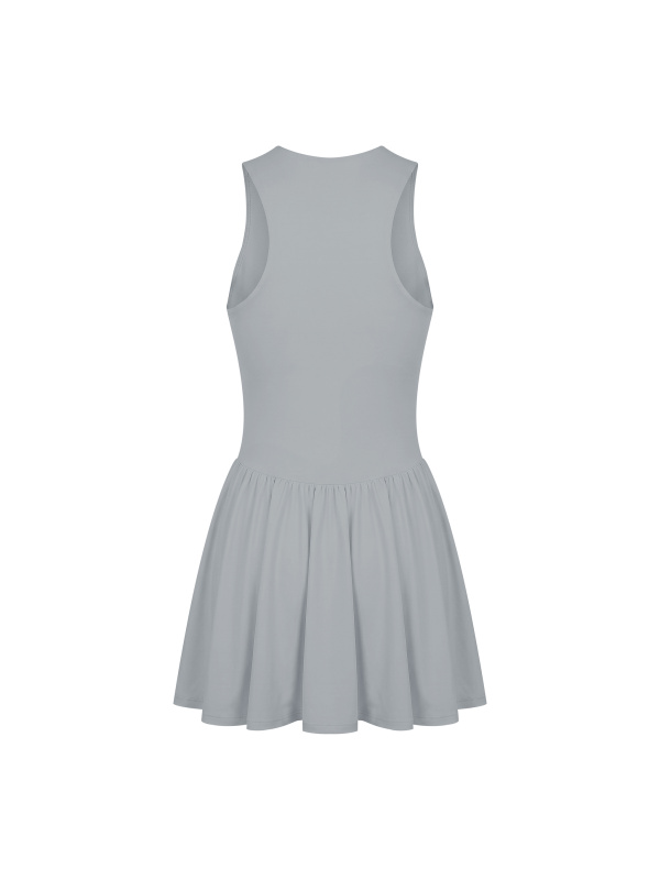 Women’s Ruched Sleeveless Full-Zip Dress