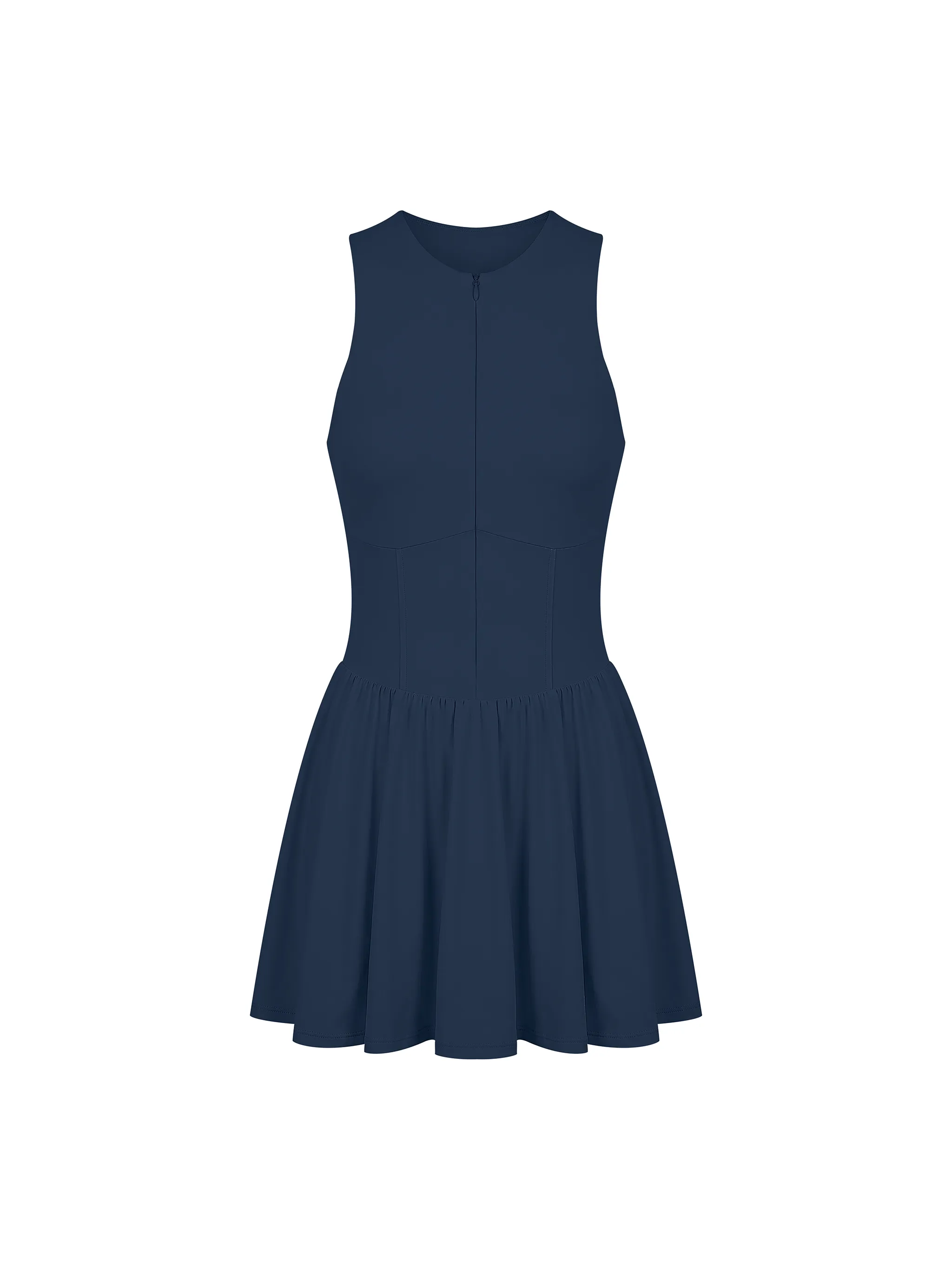 Women’s Ruched Sleeveless Full-Zip Dress