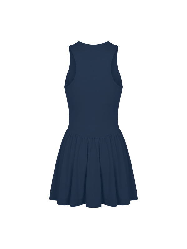 Women’s Ruched Sleeveless Full-Zip Dress