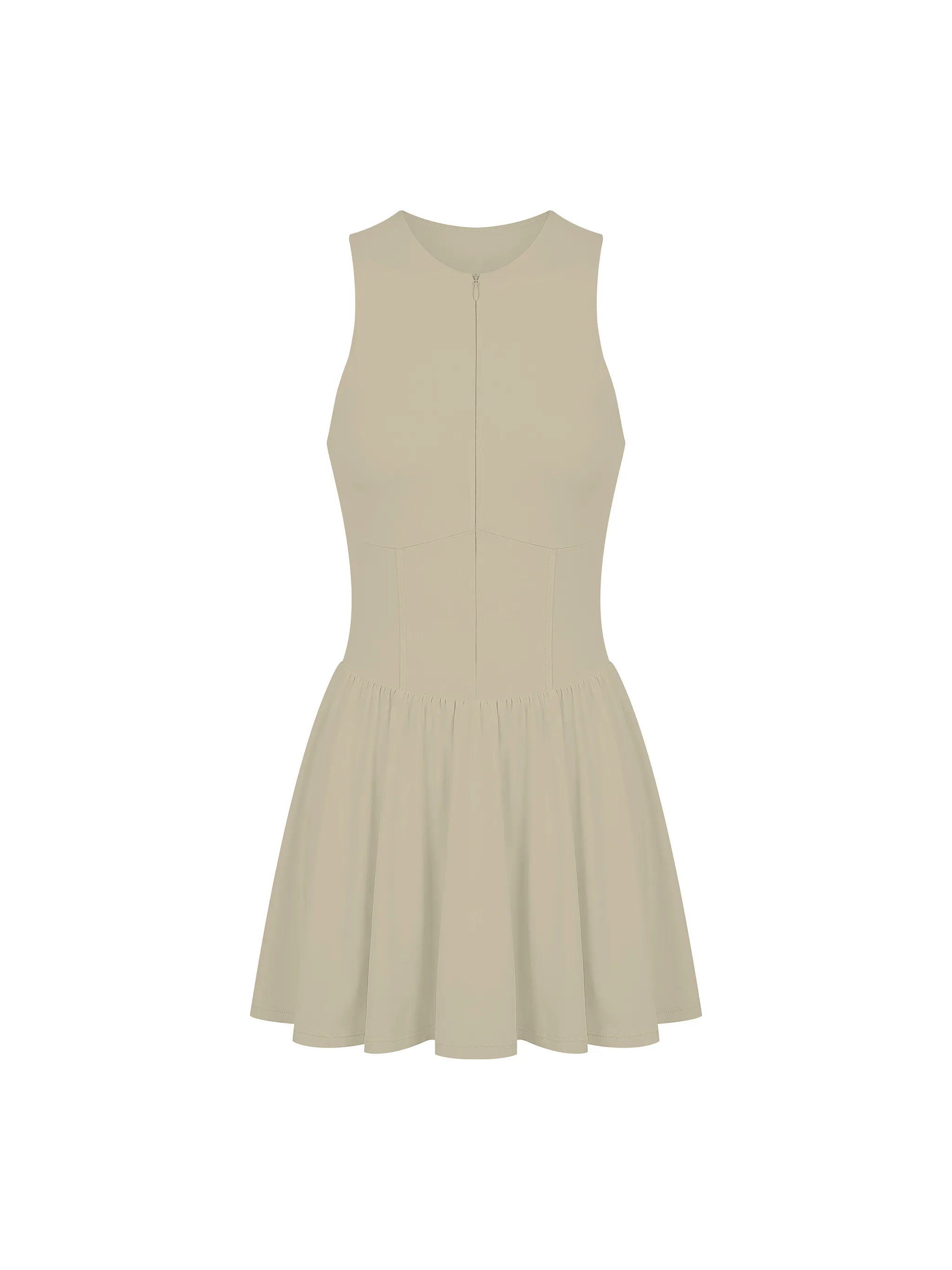Women’s Ruched Sleeveless Full-Zip Dress