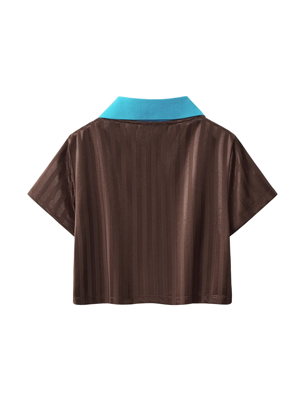 Contrast Collar Striped Cropped Jersey