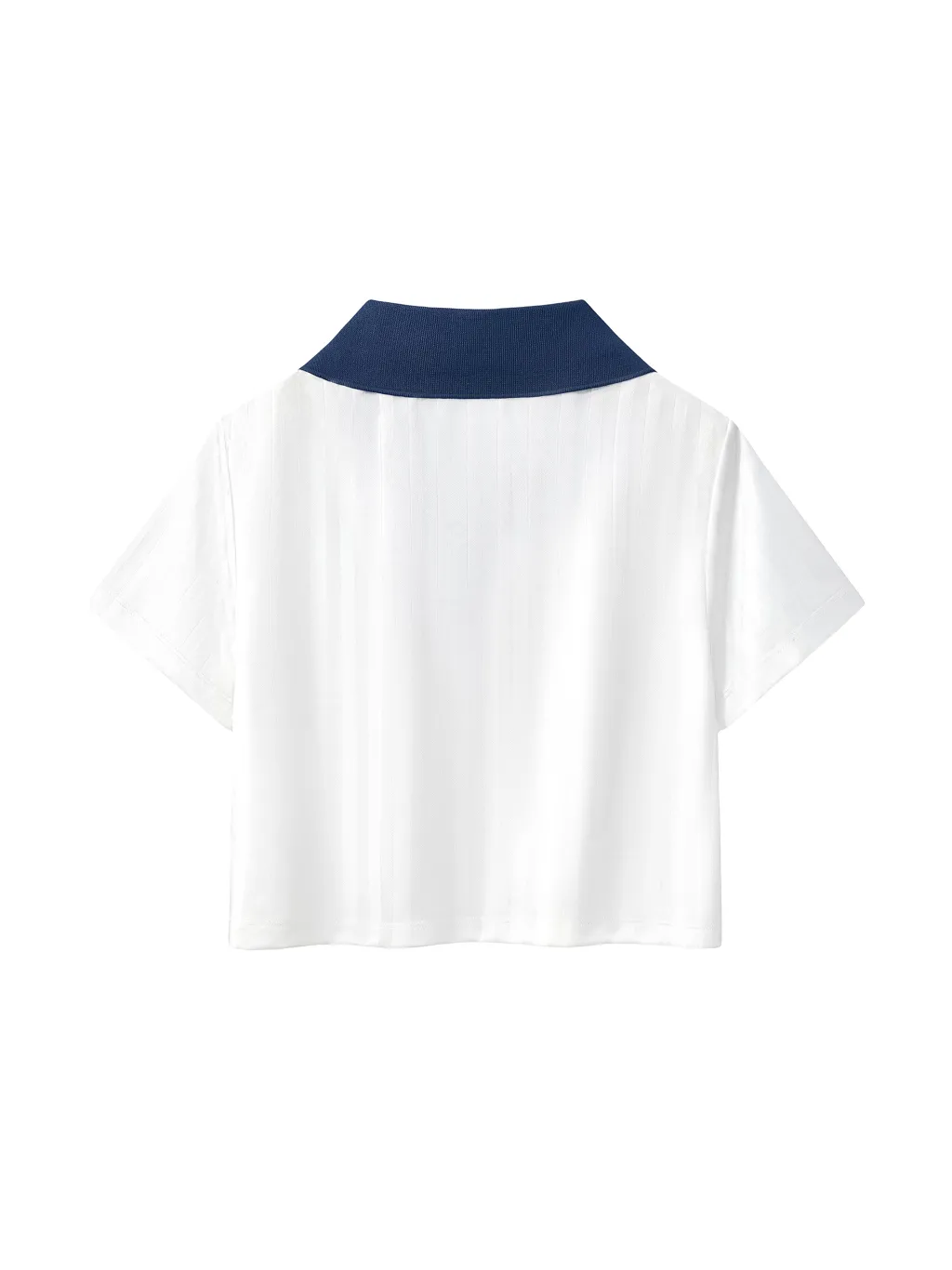 Contrast Collar Striped Cropped Jersey